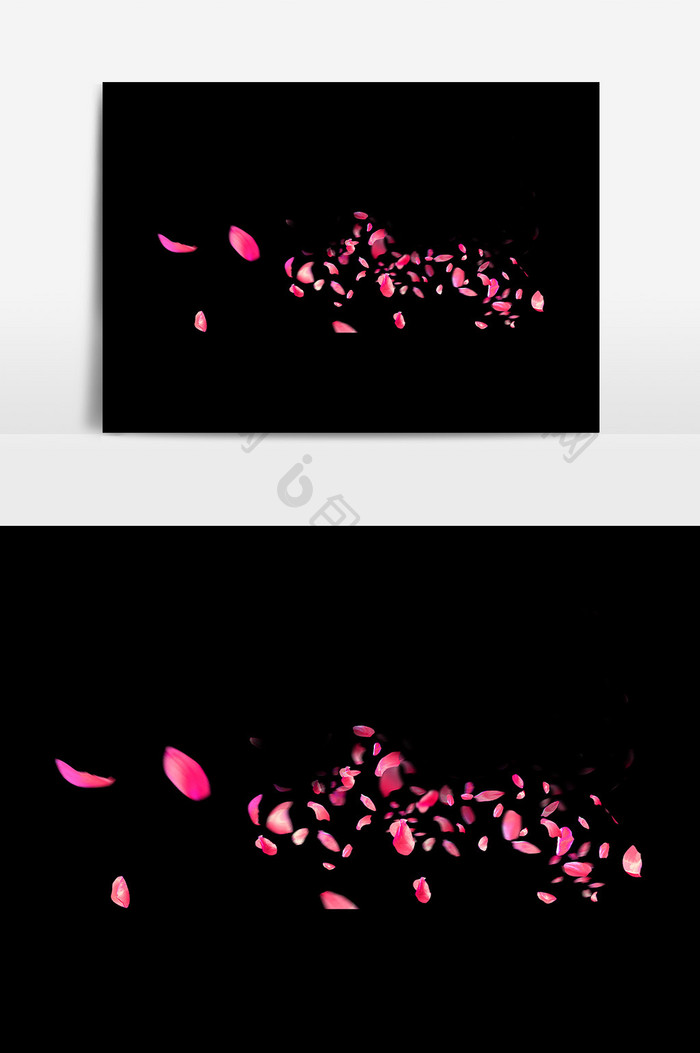 花瓣粉色漂浮设计元素