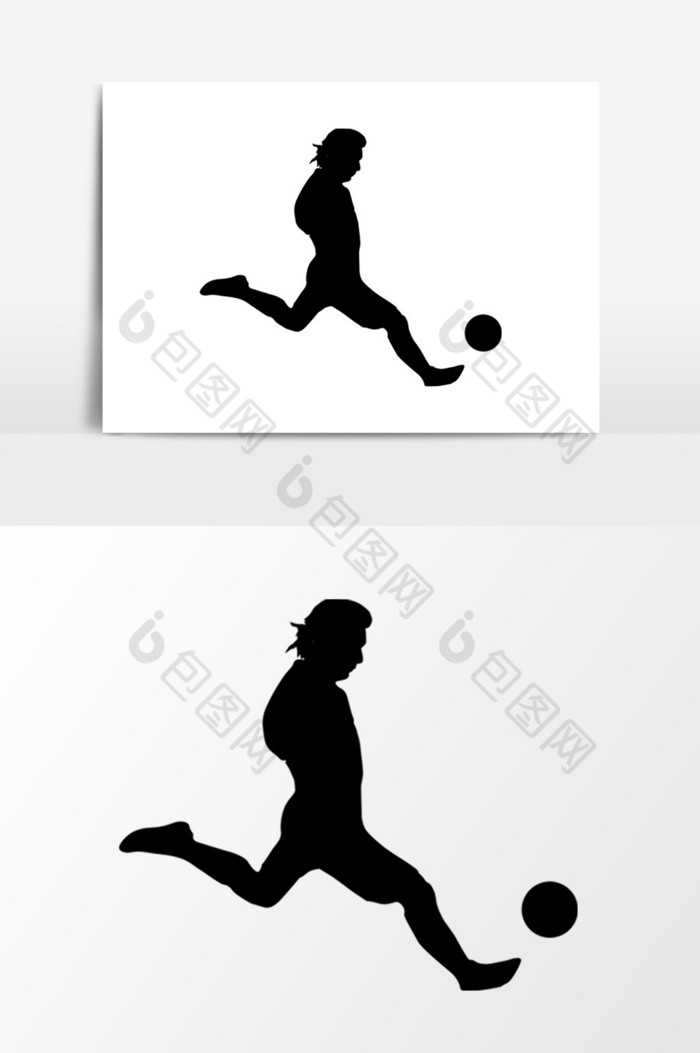人物剪影踢足球图片