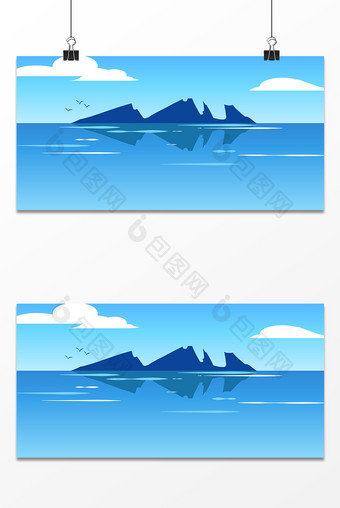 蓝色海洋阳光设计背景图图片