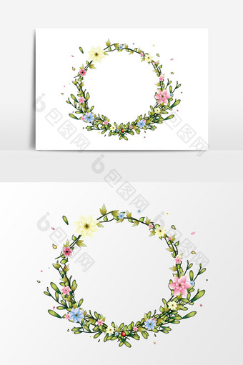 婚礼矢量花环设计元素图片