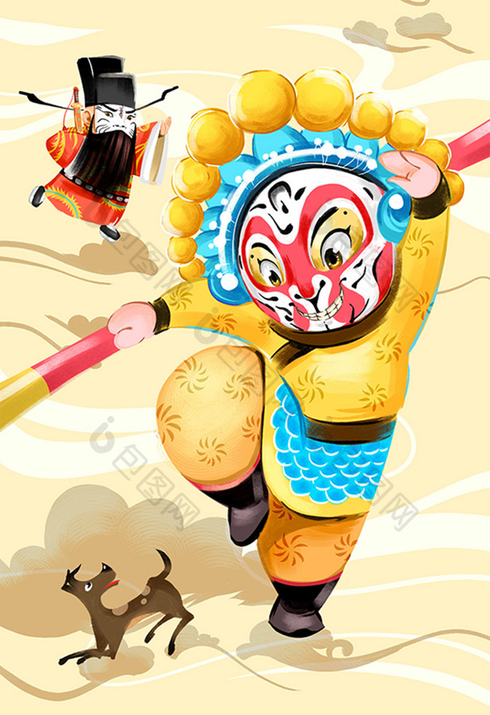 中国传统文化戏剧背景插画