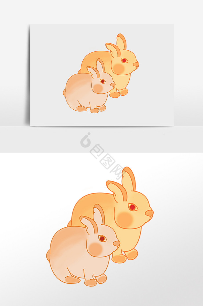 中秋玉兔插画图片