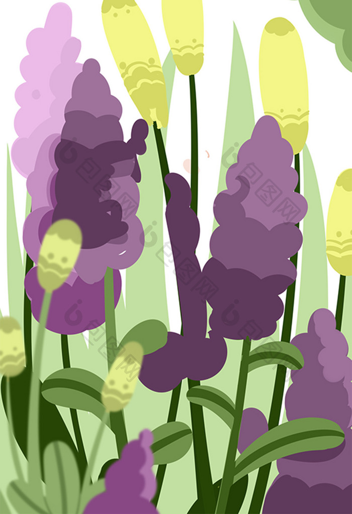 卡通手绘花卉植物背景
