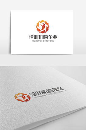 红色大气时尚培训机构logo标志