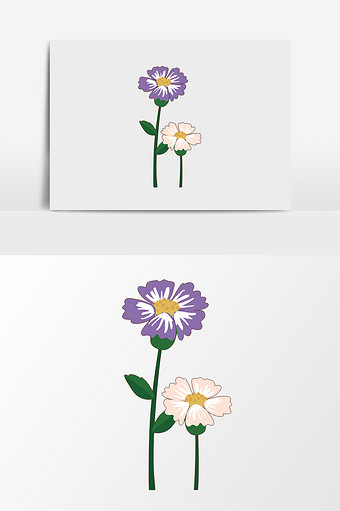 手绘卡通矢量花卉图片