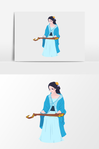 弹竖琴图片