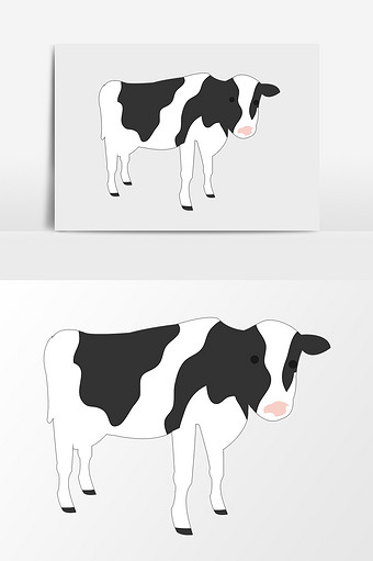 卡通矢量奶牛素材图片