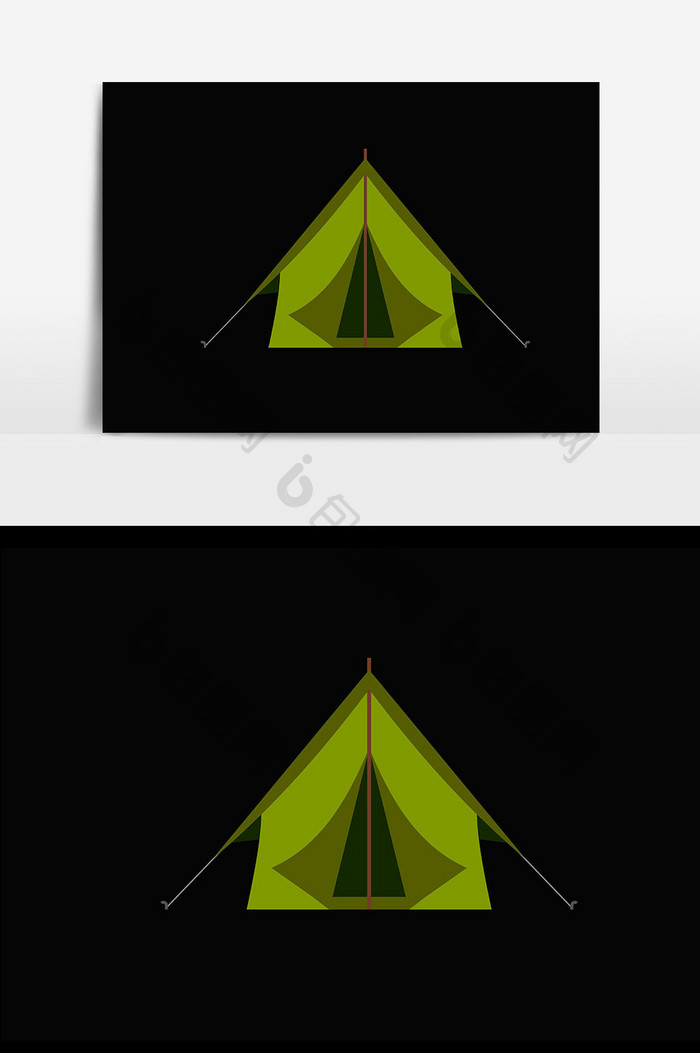 军人帐篷插画元素