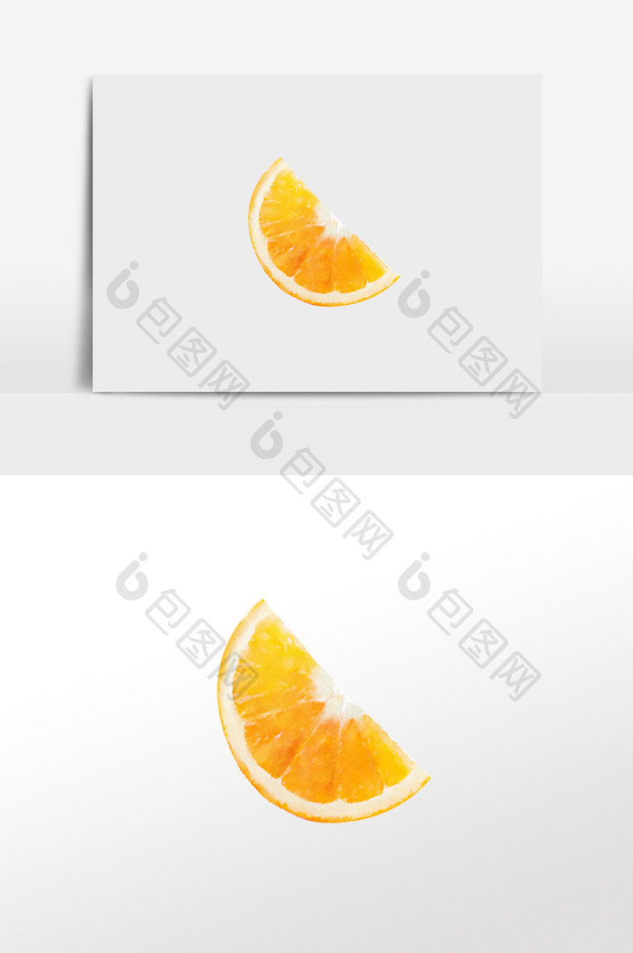 水彩手绘水果素材一块橙子