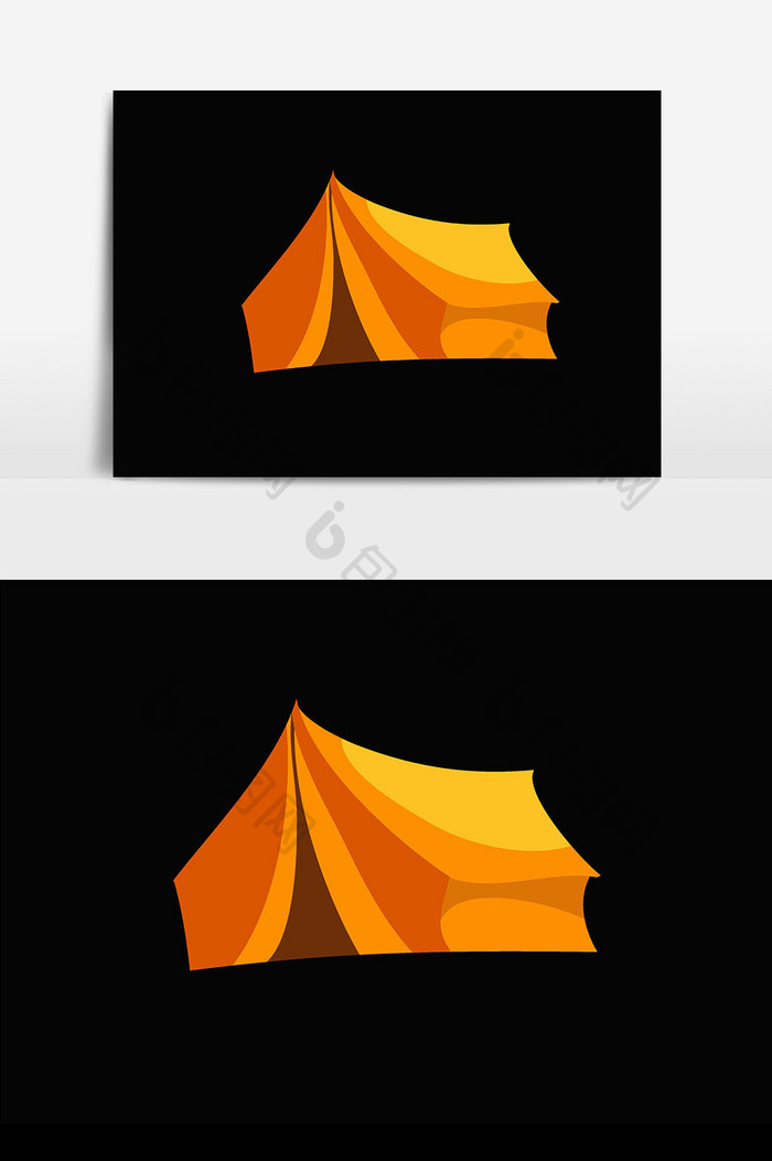 野餐帐篷插画元素