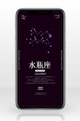 高端水瓶座手机海报