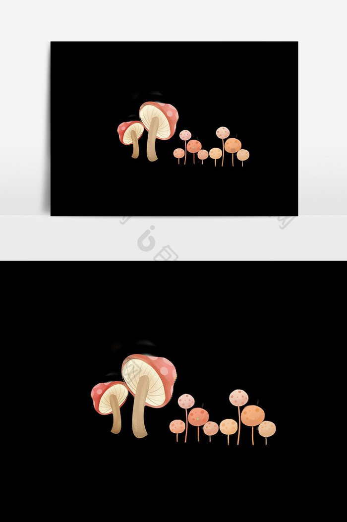 可爱蘑菇儿童插画