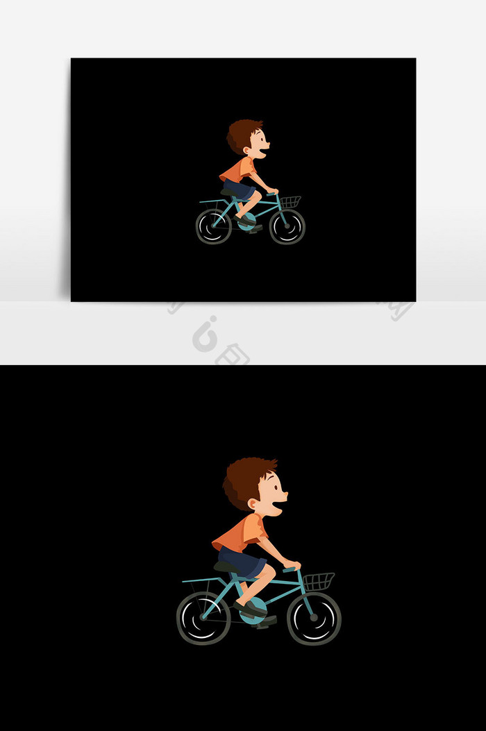 自行车旅行人物插画