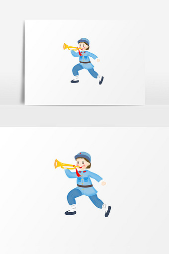 军人人物喇叭插画图片下载