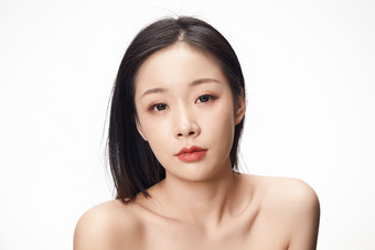亚洲美女面部特写化妆护肤