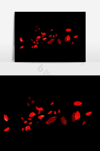 红色花瓣温馨设计元素图片