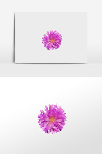 水彩手绘花朵多花瓣紫色花图片