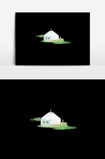 蒙古帐篷插画元素图片