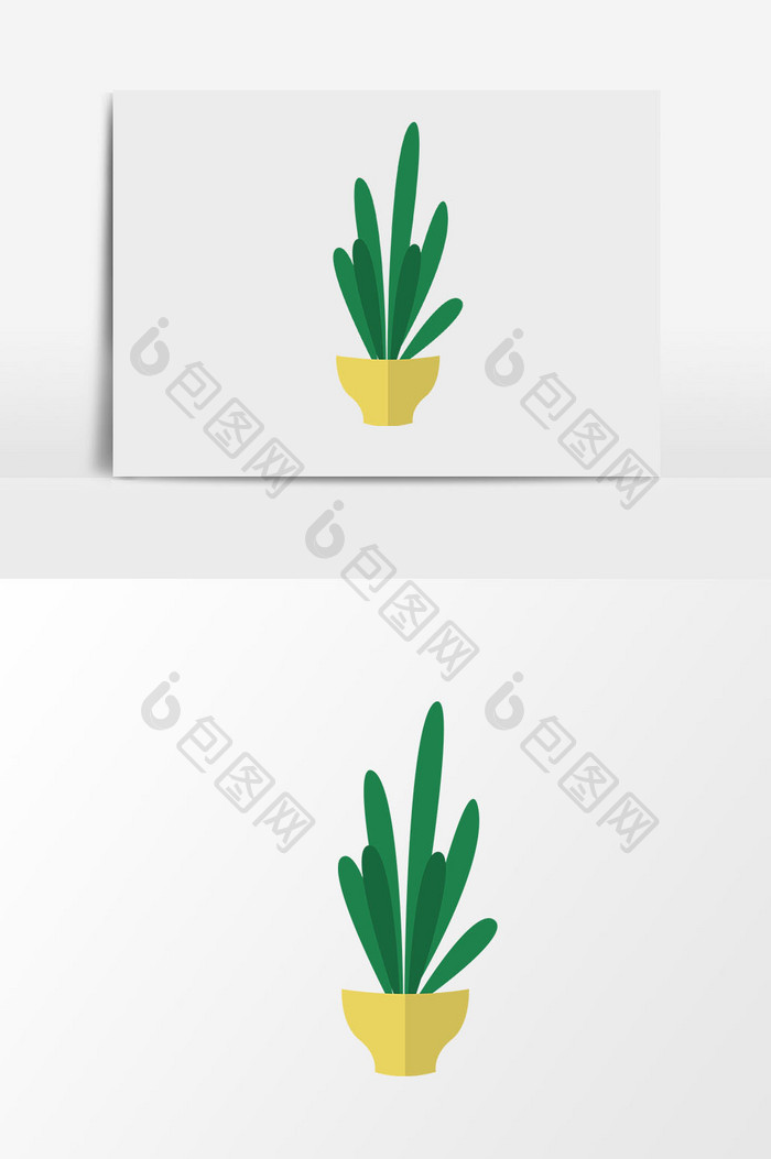 扁平化植物插画元素设计