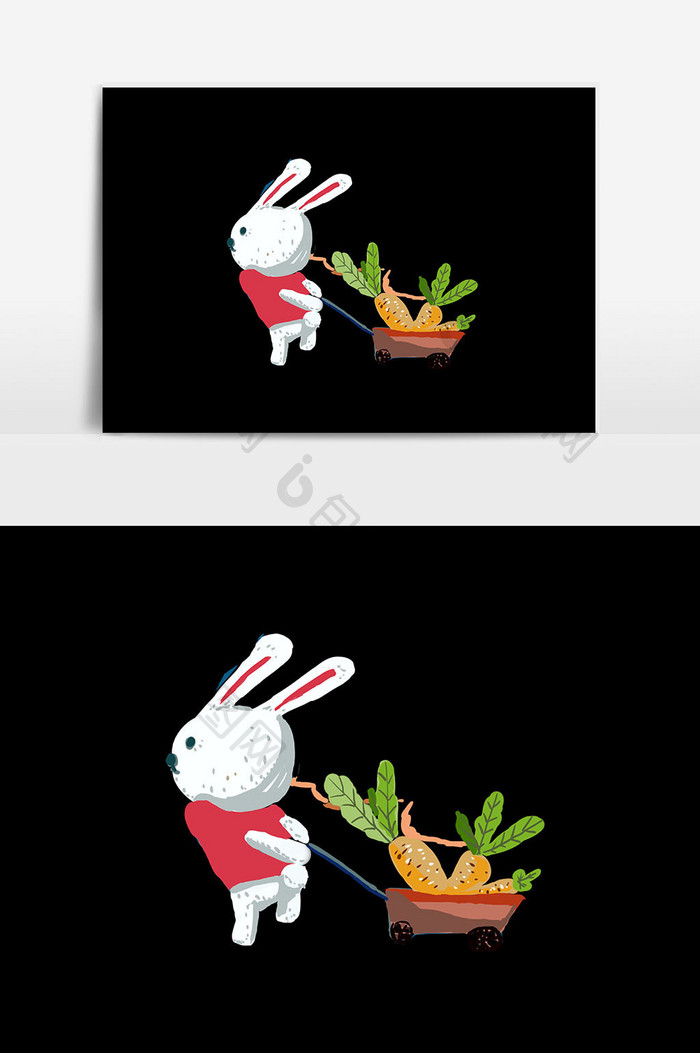 小兔子插画元素设计