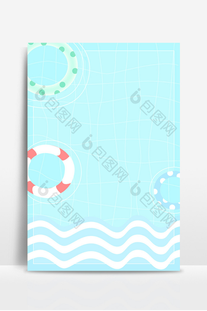 夏季泳池促销设计背景图
