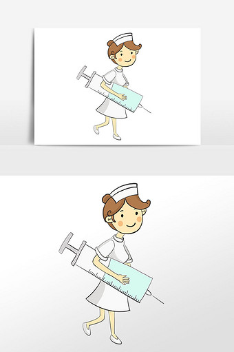 打疫苗医生手绘插画图片下载