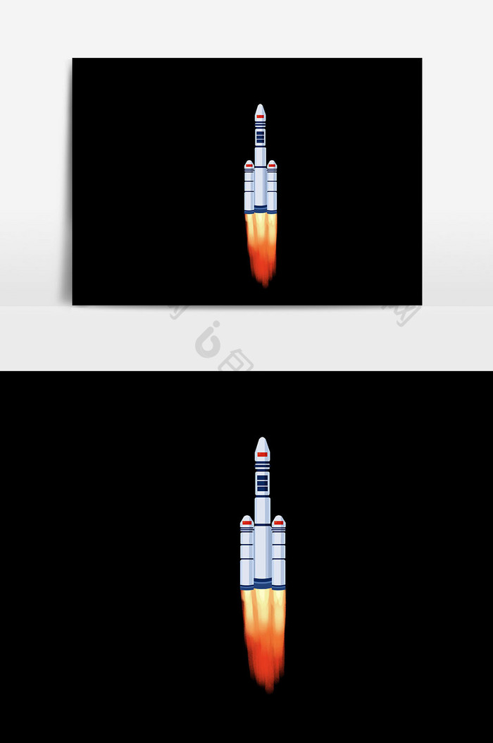 火箭插画元素设计