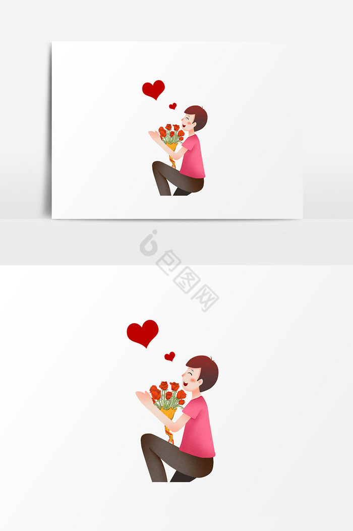 温馨浪漫求婚插画图片