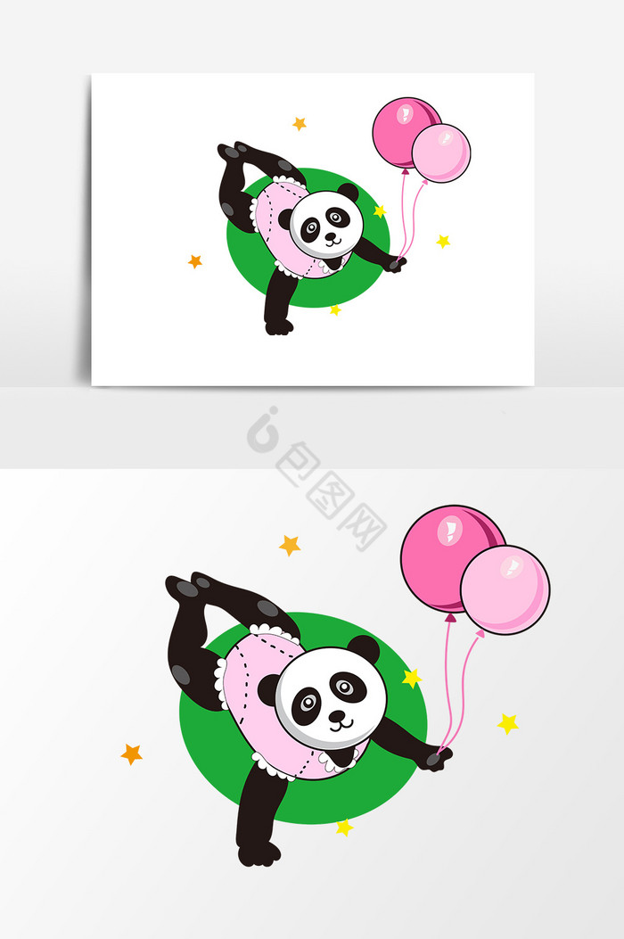 气球熊猫图片