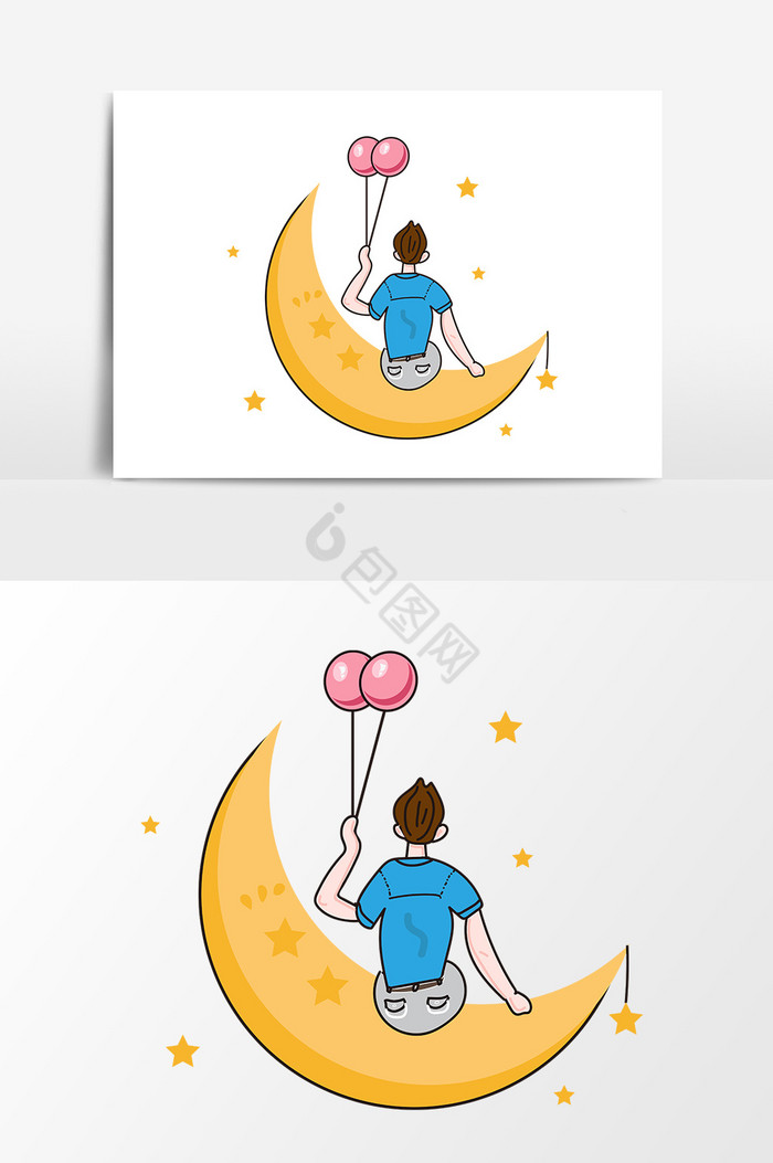 七夕月亮人物气球图片