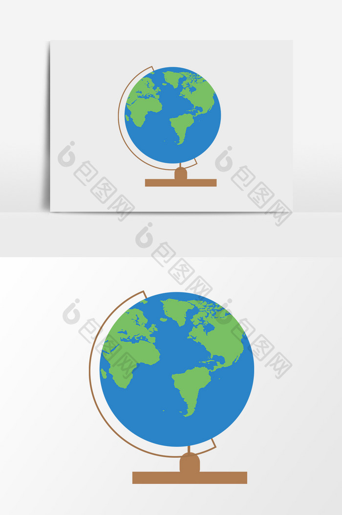 矢量扁平卡通地球仪