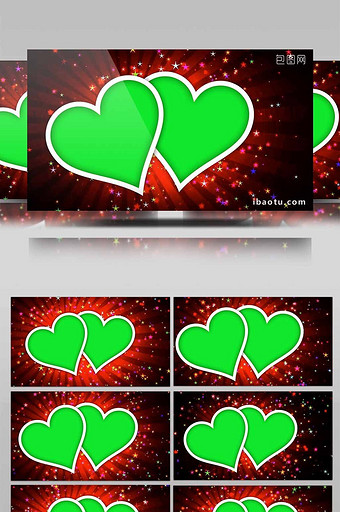 红色爱情心形带通道背景led视频素材图片
