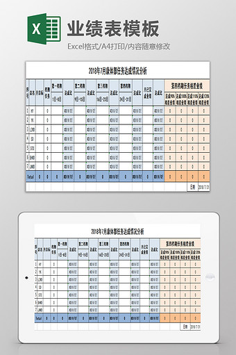 档期业绩分析表excel模板图片