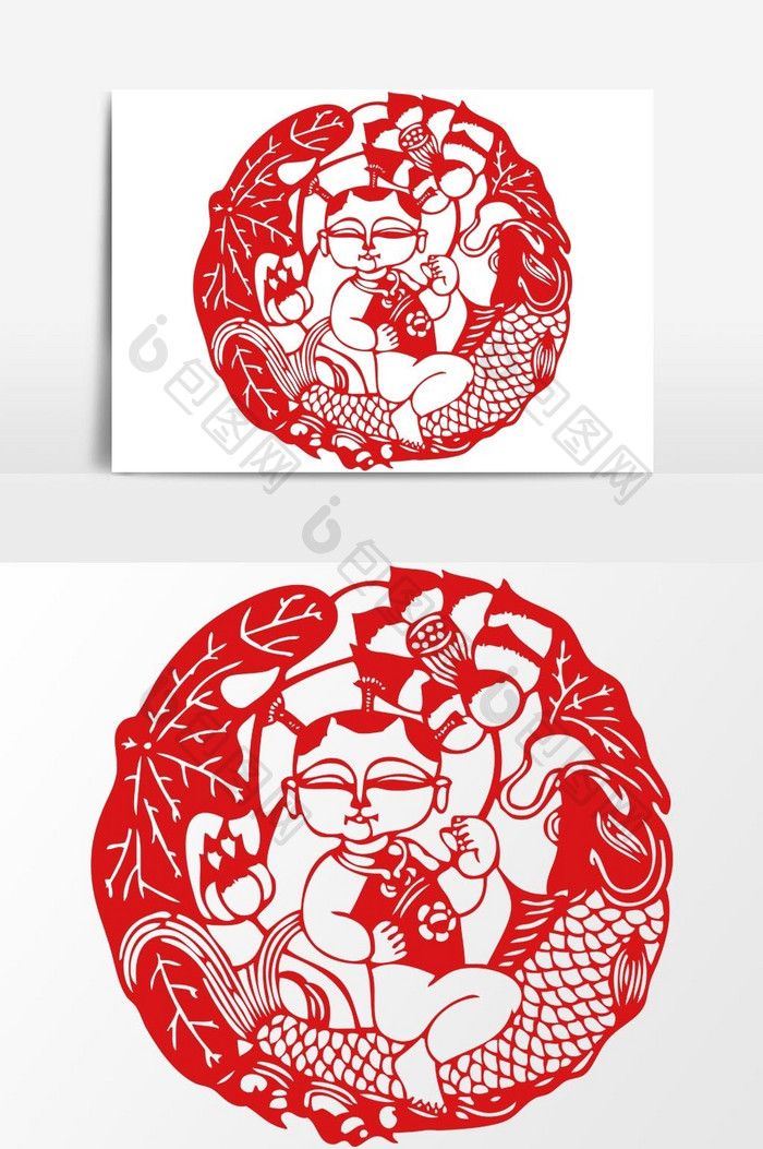 中国传统文化红剪纸国粹吉祥