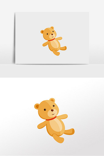 手绘卡通玩具熊插画元素图片