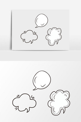 手绘对话气泡元素设计