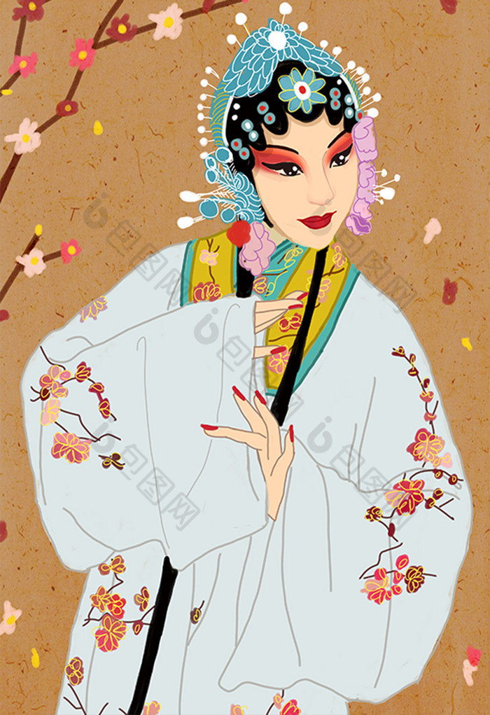 国粹唱戏女子模版