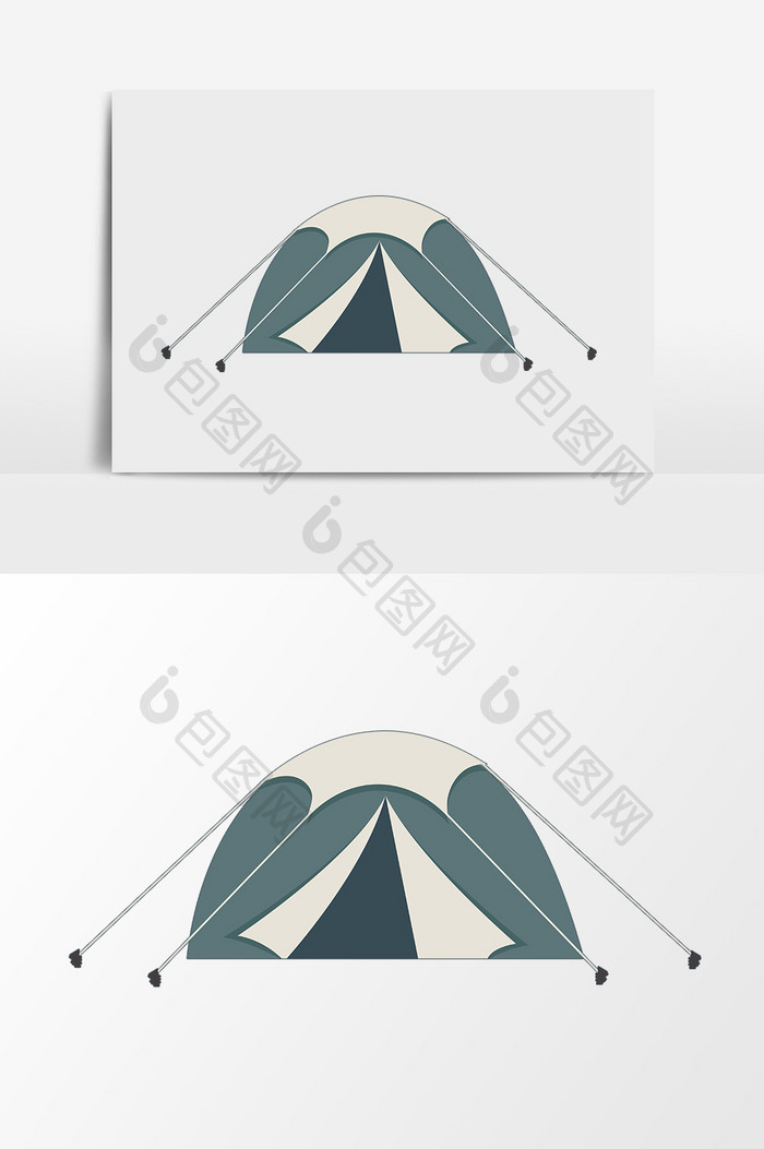 卡通矢量露营帐篷