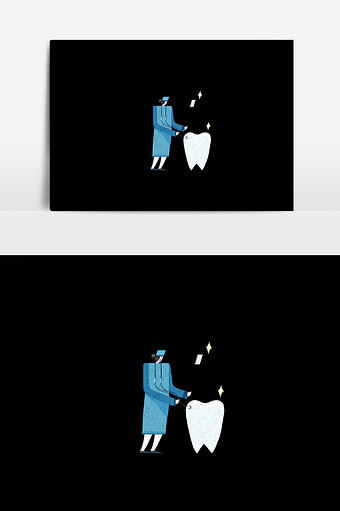 牙齿诊所人物插画图片