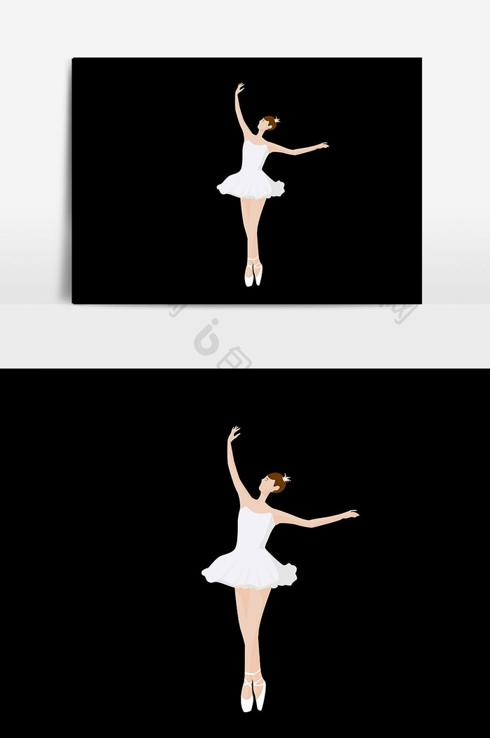 美女芭蕾舞元素插画