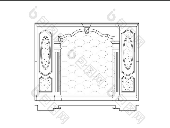 雕花背景墙CAD图纸