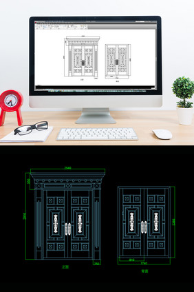 欧式大门立面CAD图纸