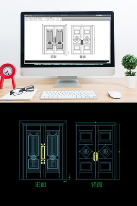 工装大门欧式大门CAD图纸