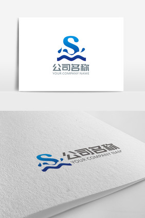 简洁大气sw字母logo标志