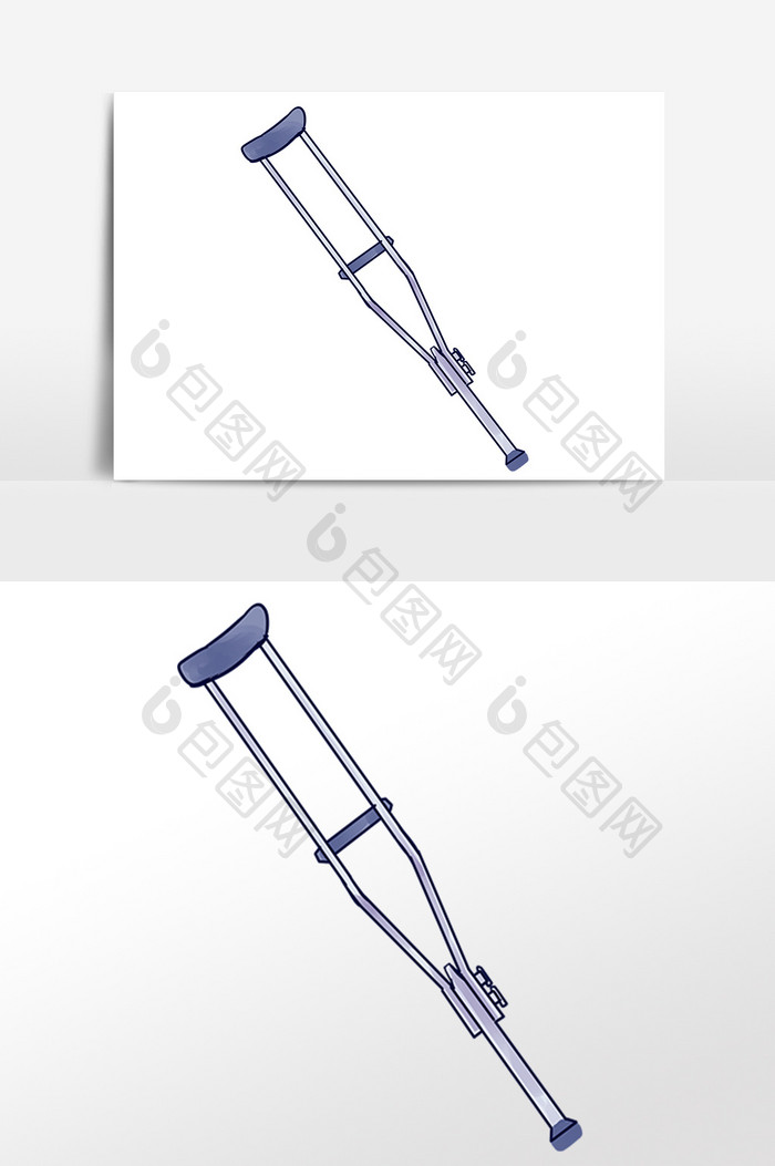 手绘医疗拐杖插画