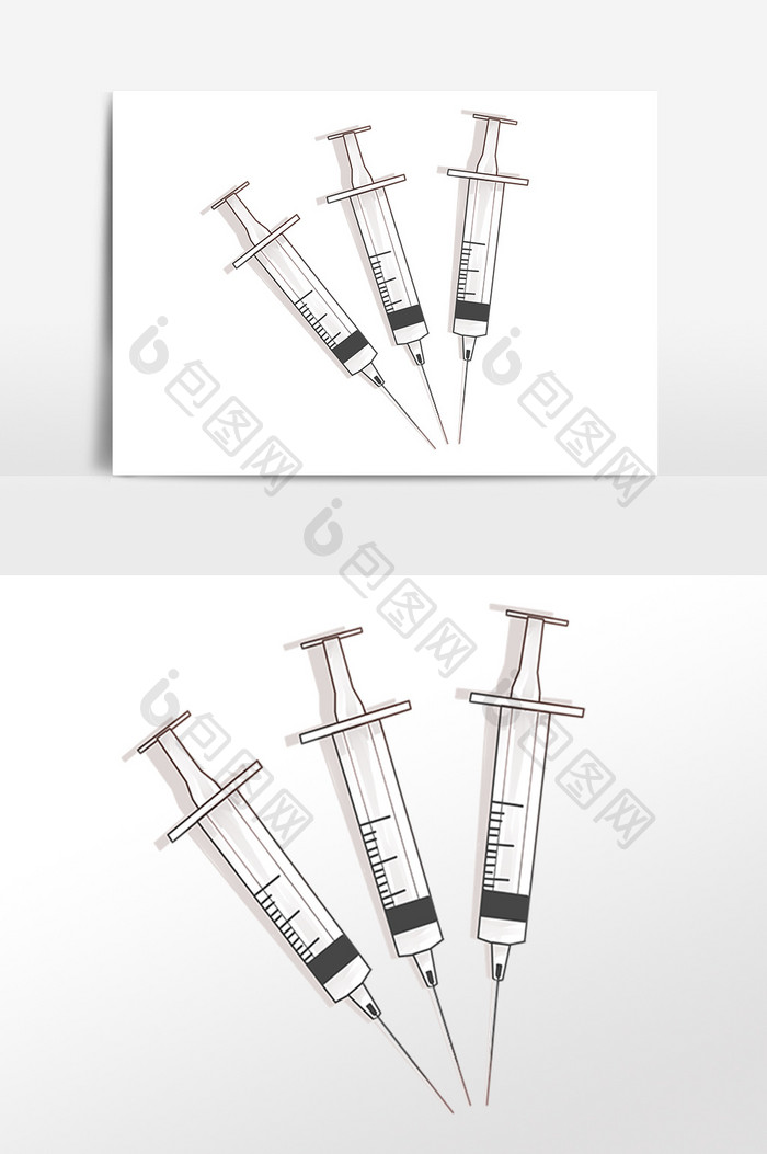 手绘医疗针管插画