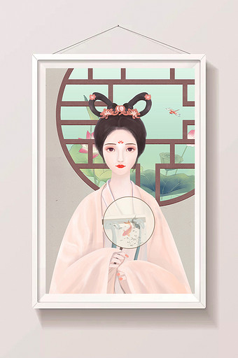 中国风古装美女插画图片