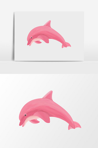 卡通免扣粉色海豚图片