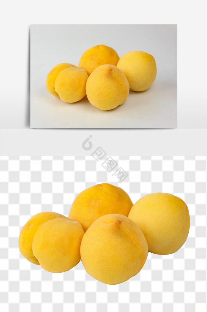 新鲜黄桃水果高清png图片