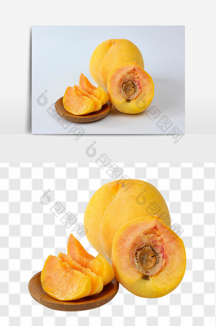 新鲜水果黄桃高清免抠图片图片